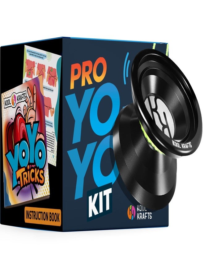 KOOL KRAFTS Professional Responsive Yoyo Kit, Premium Alloy Yo-Yo for Kids and Beginners with Easy-to-Follow Top 25 Tricks Book, Yoyo Glove, Storage Sack, 10 Colored Strings, and Bearing Tool, Great Gift for Boy. - Image 1